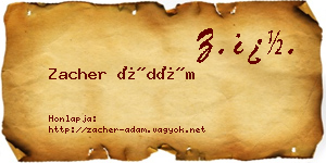 Zacher Ádám névjegykártya