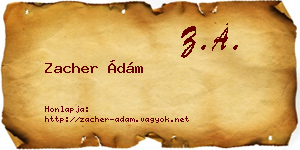 Zacher Ádám névjegykártya